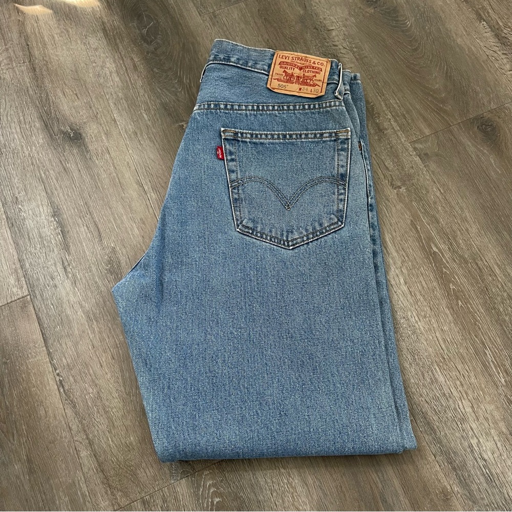Vintage Levi's 505 Regular Fit Men's Size 34X30 Jeans Y2K 00's Light Denim
